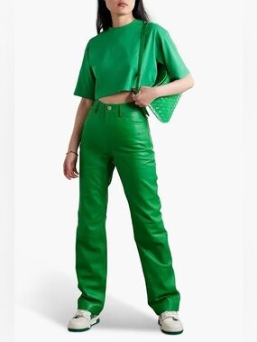 The Frankie Shop Karina Cropped Cotton Jersey T-Shirt